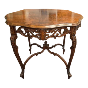 Antique Louis XV Provincial Style Carved Walnut Gueridon Table - Restored