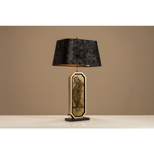 1980s Limited Edition Table Lamps with 23 Karat Gold-Gilded Panels by Georges Mathias, 1980s, Set of 2 For Sale - Image 5 of 18