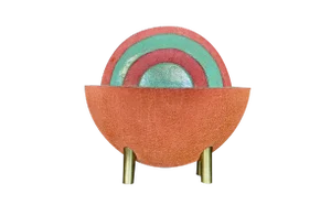 German Postmodern Sculptural Art Ceramic Indoor Fountain "Arche" by Ceramist Martin Reinhardt, 1980s
