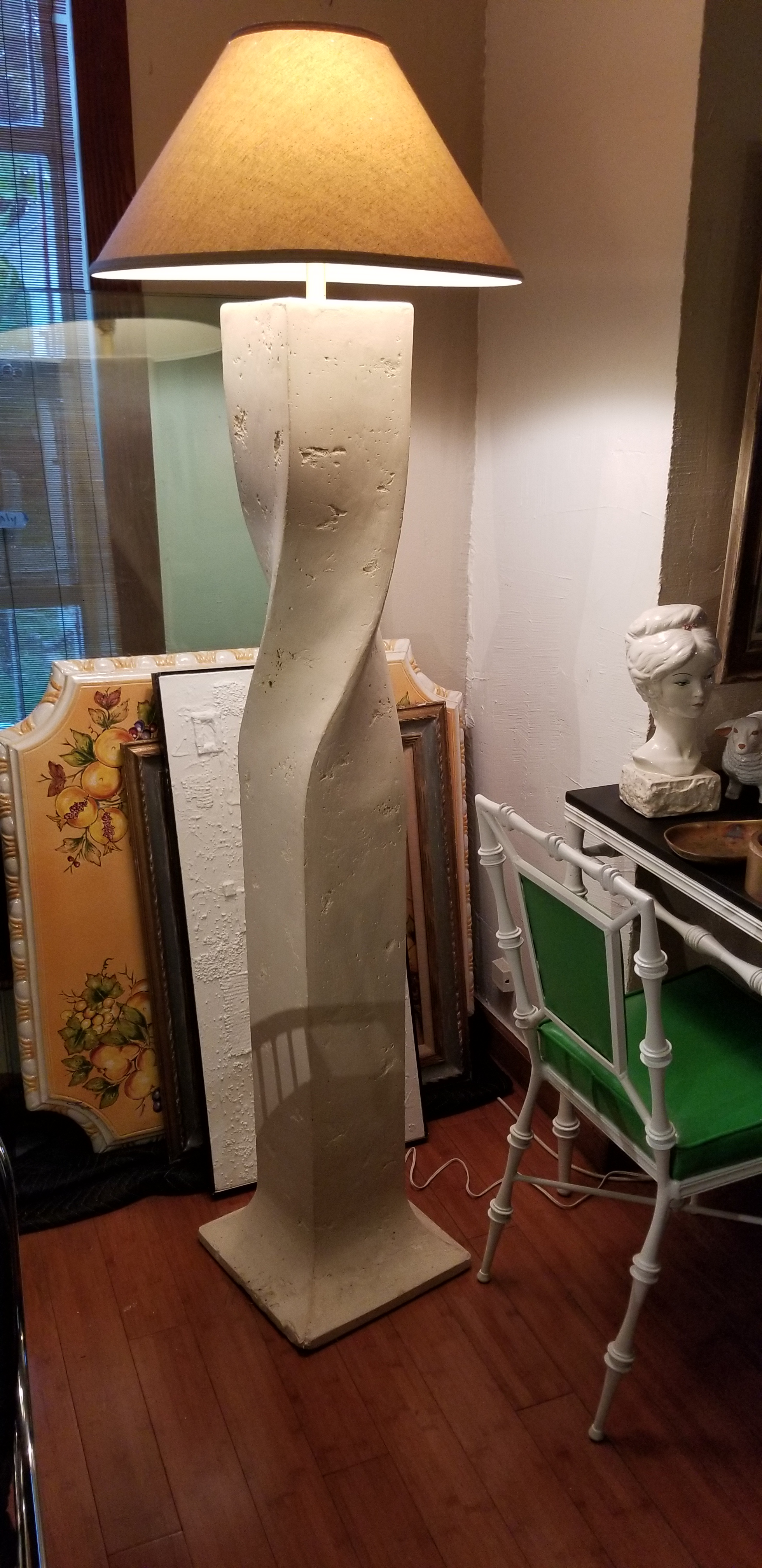 plaster floor lamp