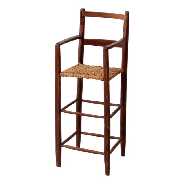 Antique Child's Chair With Woven Seat For Sale