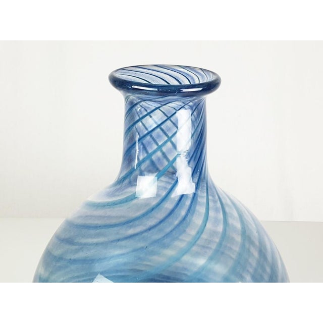 Blue & Clear Murano Glass Vase from Barovier & Toso, 1960s For Sale - Image 3 of 9