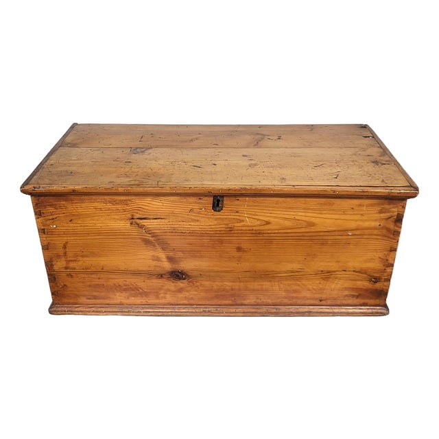19th C American Blanket Chest Trunk Steamer For Sale