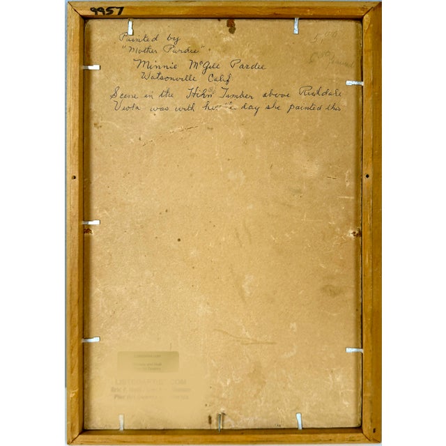 1910s "Redwoods Richdale Corralitos" 1912 Original Watercolor by Minnie MaGill Pardee For Sale - Image 5 of 6