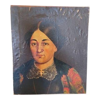 Late 19th Century Original Oil Portrait Painting of a Victorian Woman For Sale