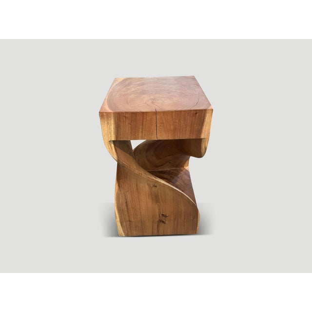 Andrianna Shamaris Sculptural Suar Wood Side Table or Pedestal For Sale In New York - Image 6 of 6