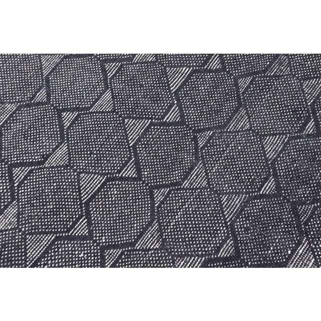 Black Geometric Area Rug by Keivan Woven Arts, Black and Ivory, Modern 6'1 X 9'2 For Sale - Image 8 of 9