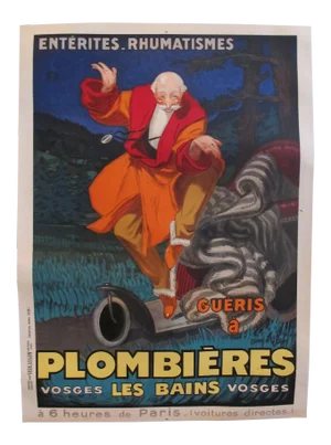 1931 Vintage French Travel Poster, Plombieres Les Bains by Jean d'Ylen
