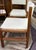 Mid-Century Modern Mid Century Angular Wood Dining Chairs With Thick Linen Upholstery For Sale - Image 3 of 7