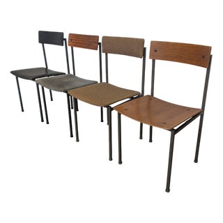 Vintage Industrial Dining Chairs from Stool Kamnik, 1970s, Set of 4 For Sale