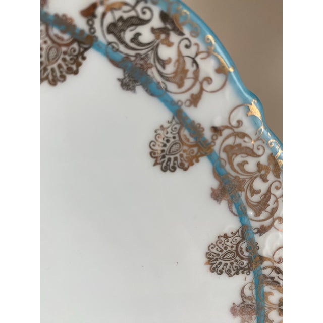 Blue Hand Painted Porcelain Plates, Austria, Set/9, C. 1900 For Sale - Image 8 of 9