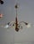 Three-Light Chandelier in Wood, Bronze and Glass, 1980s For Sale - Image 3 of 15