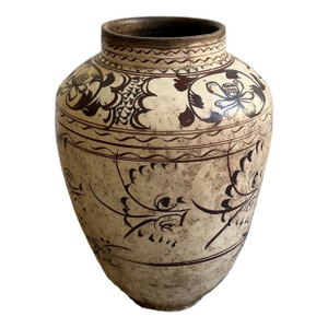 Antique Chinese Cizhou Style Pottery Jar, Ming Dynasty Period