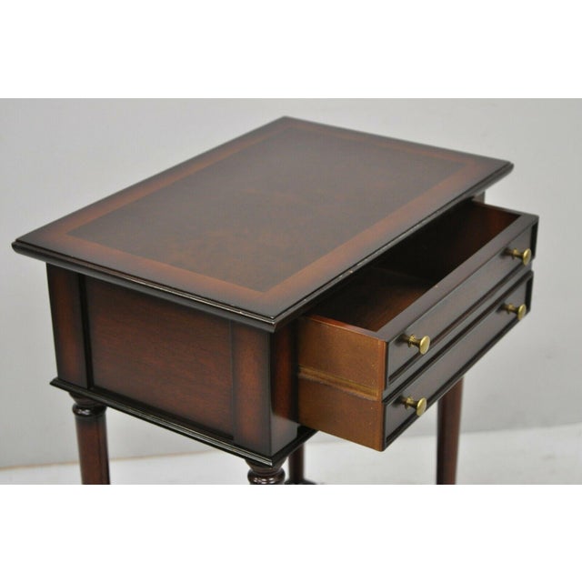 The Bombay Co. 1 Drawer Cherry Side Table With Brass Wheels and Shelf