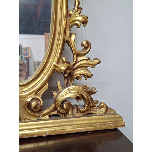 20th Century Rococo Carved and Gilded Wooden Mirror, 1890s For Sale - Image 3 of 7