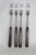 Silver France Inox Mid Century Fondue Serving Forks 4pc Set Brown Wood Handles 5164b For Sale - Image 8 of 9
