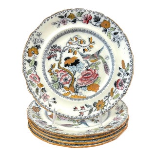 Antique Gl Ashworth Mason's Ironstone Chinoiserie Luncheon Plates. 9.25" 1900. Set of 5 For Sale