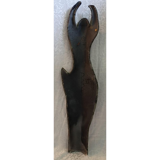 1980s Dalia Riesel Modernist Stylized Female Figurine Patinated Bronze Wall Sculpture - Ed. VI For Sale - Image 9 of 18