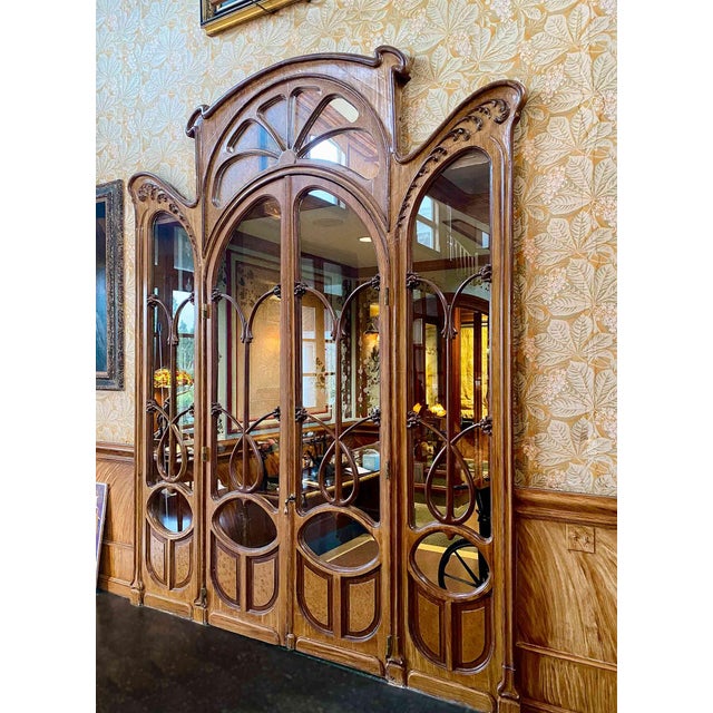 Wood Antique Art Nouveau Doorway For Sale - Image 7 of 7