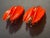 These vintage B.S.K. clip-on earrings feature a striking mid-century space-age design, crafted with cascading , bright...