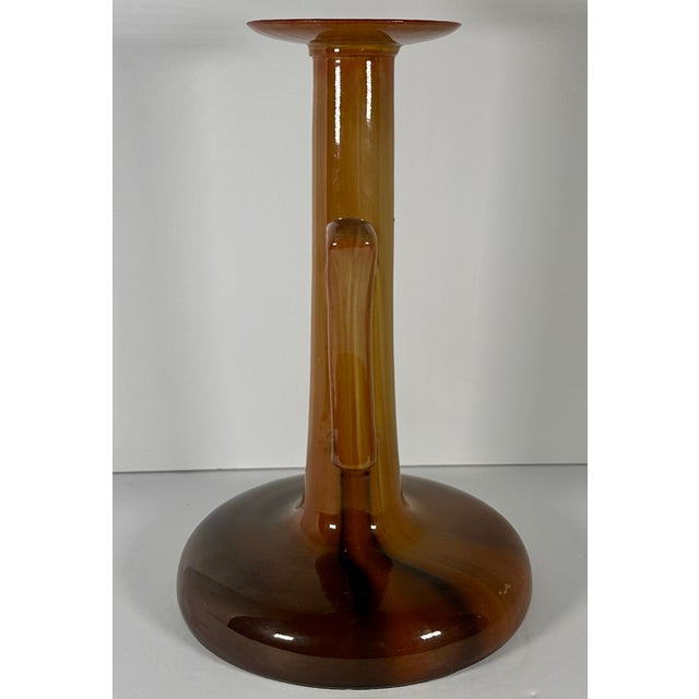 Rare & Original Monumental Clement Massier Chamberstick for your consideration. The chamberstick is very large, measuring...