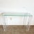 Postmodern Postmodern Bolted Lucite and Inlaid Glass Top Console Table For Sale - Image 3 of 7