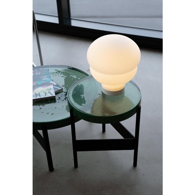 Early 21st Century Large Alwa Two 5601GRB Side Table with Green Top and Black Base by Sebastian Herkner for Pulpo For Sale - Image 5 of 5