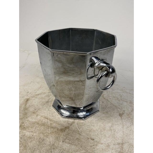 Silver Silver-Plated Brass Champagne Bucket, 1940s For Sale - Image 8 of 11