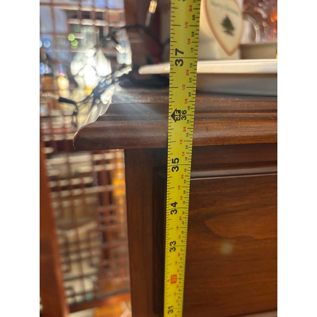 Late 20th Century Henkel Harris American Colonial Cherry Wood Sideboard Buffet With Hutch Top For Sale - Image 9 of 9