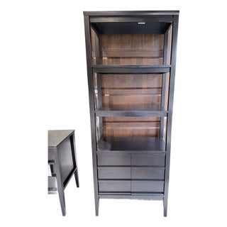 Crate & Barrel Spotlight Ebony Bookcase by Mark Daniel of Slate For Sale