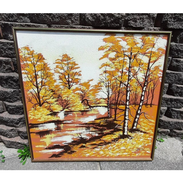 Stunning 3x3 Foot Autumn Painting!** Transform your space with this breathtaking 3-foot by 3-foot painting, showcasing a...