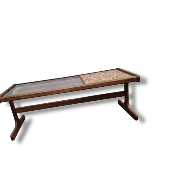 1960s Mid-Century Teak Coffee Table with Smoked Glass Top and Patterned Tiles from G-Plan, 1960s For Sale - Image 5 of 9