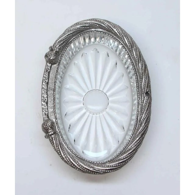 Traditional Olde New Stock Nickel Plated Glass Soap Dish For Sale - Image 3 of 11