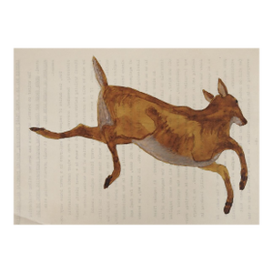 1940s Outsider Folk Art Leaping Deer Painting