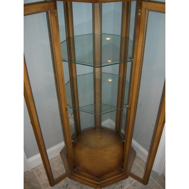 Coffee 1960s Mid Century Modern Octagonal China Display Cabinet For Sale - Image 8 of 10