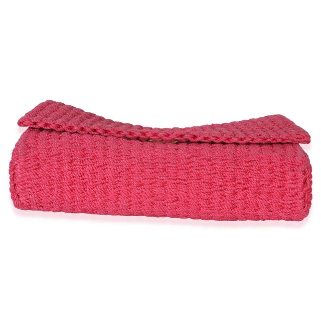 2020s Pink Raffia Medium Kate Chain Bag For Sale - Image 5 of 9
