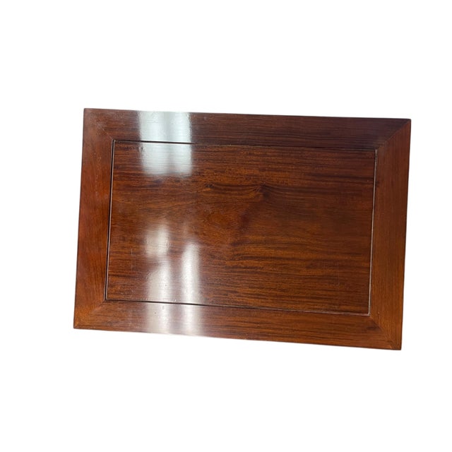 1990s 1990s Pair of Dark Cherry Elmwood Flower and Birds Oriental Nightstands For Sale - Image 5 of 5