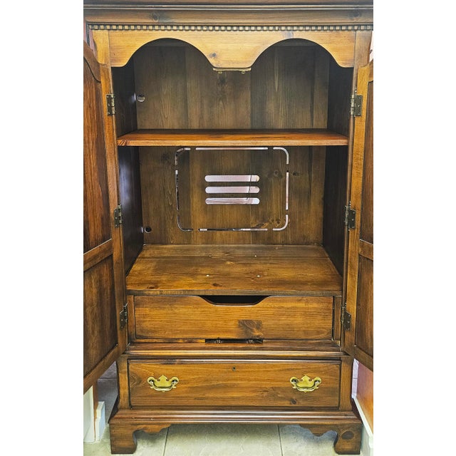 1980s 1980s Vintage Solid Wood Armoire/Wardrobe For Sale - Image 5 of 12