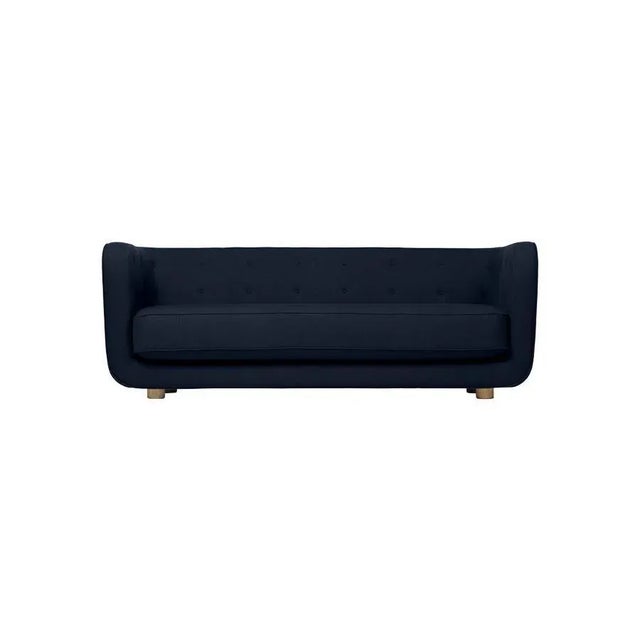 Blue and smoked oak raf simons vidar 3 vilhelm sofa by lassen. Dimensions: w 217 x d 88 x h 80 cm. Materials: textile,...
