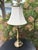 English Vintage Stiffel Brass Table Lamp With Ivory Bell Shade For Sale - Image 3 of 5