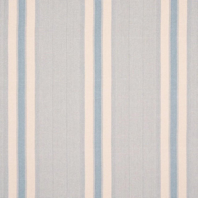 Schumacher Ipala Hand Woven Stripe Fabric in Sky For Sale In Charlotte - Image 6 of 6