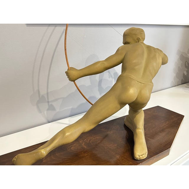 Melani, Large Art Deco Archer Sculpture, 1930, Plaster For Sale - Image 15 of 18