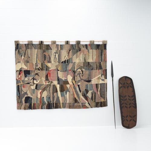 Abstracted Figurative Rug in Fabric For Sale - Image 6 of 18