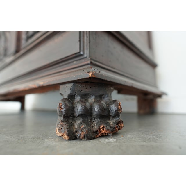 Antique Italian Renaissance Revival Walnut Buffet For Sale - Image 13 of 17