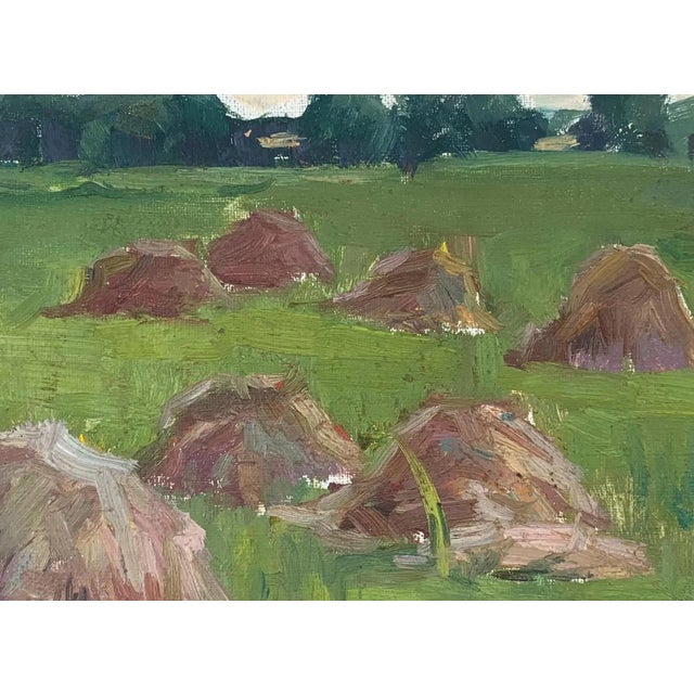 Rural Landscape Painting Original Art Ukrainian Artist Sokolovsky G. 1970s For Sale - Image 4 of 6