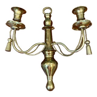 Antique Candle Sconce and Braided Tassel For Sale