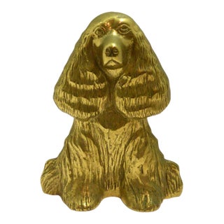 Vintage Virginia Metalcrafters Solid Cast "Dream Boy" Cocker Spaniel Doorstop – Dated 1949 For Sale