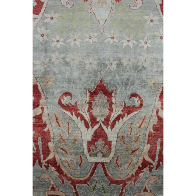 Rug & Kilim Rug & Kilim’s Classic Style Rug With Red, Blue and Gray Floral Patterns For Sale - Image 4 of 7