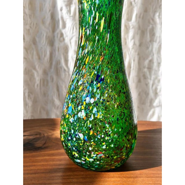 Vintage Green Art Glass Vase, 1990s For Sale - Image 4 of 7