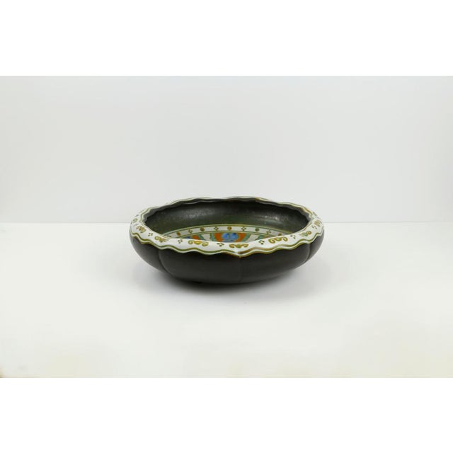 Ceramic Vintage Dutch Art Deco Hand-Painted Bowl, 1923 For Sale - Image 7 of 10